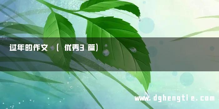 过年的作文 (优秀3篇)